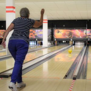 A lady bowling